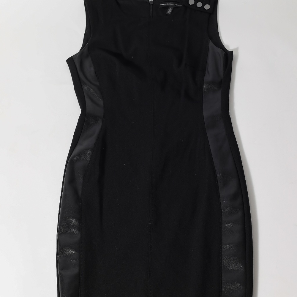 WHBM Bodycon Formal Dress with Faux Leather Accents